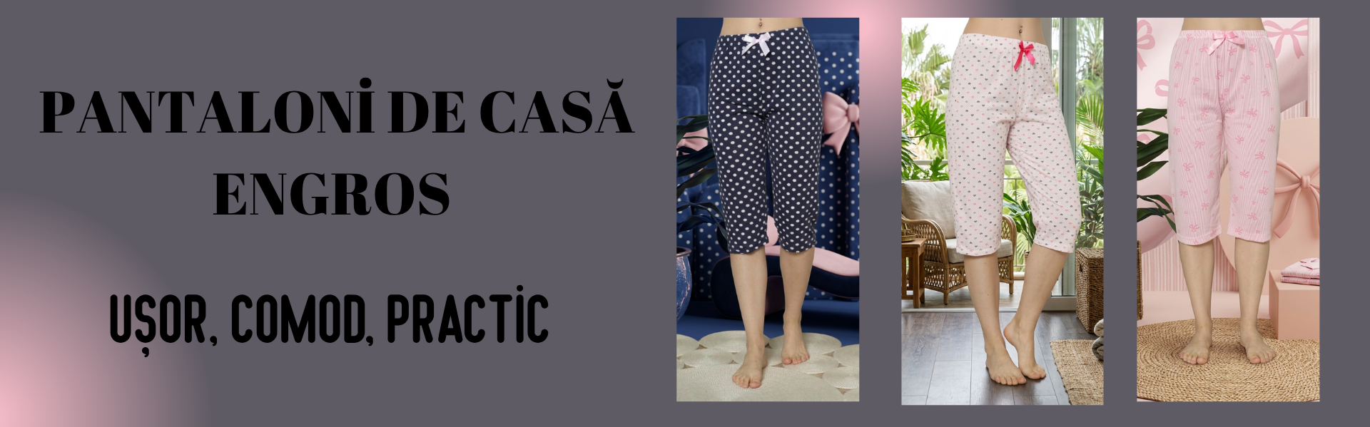 Pantaloni de casă trei sferturi